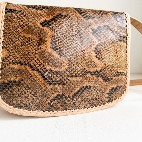 Vintage snakeskin Square Whipstitch Shoulder Bag - Picture 5 of 6